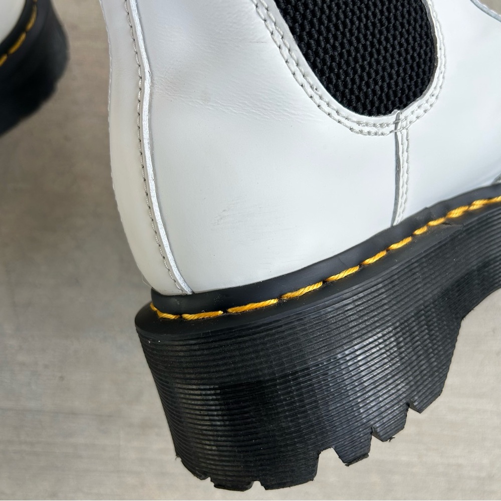 Dr. Martens White 2976 Smooth Leather Platform Chelsea Boots - Picture 12 of 14